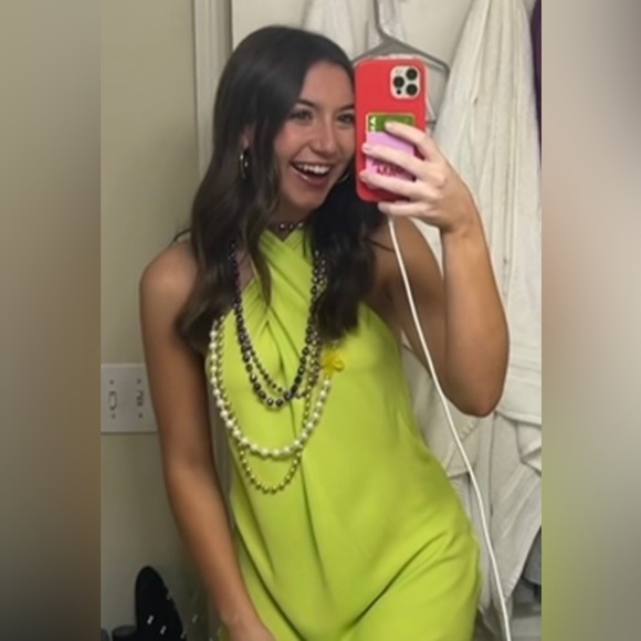 Show Me Your Mumu Jasmine Mini Dress in Citrine Green S - Picture 3 of 3